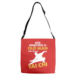 Never Underestimate An Old Man Who Knows Tai Chi Adjustable Strap Totes | Artistshot