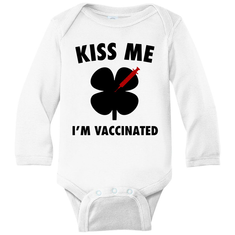 Kiss Me I'm Vaccinated Long Sleeve Baby Bodysuit by Rosdiana Tees | Artistshot