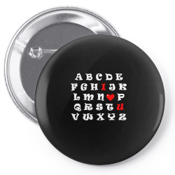 alphabet i love you Pin-back button | Artistshot