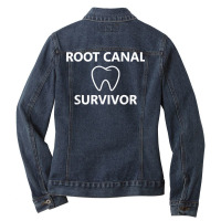 Root Canal Survivor Teeth Tooth Dental Treatment Endodontics T Shirt Ladies Denim Jacket | Artistshot