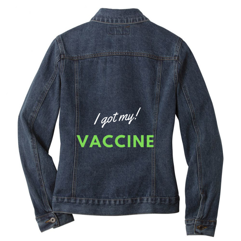 I Got My Vaccine Ladies Denim Jacket by Kahvel | Artistshot