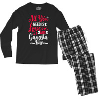 All You Need Is Love & Gangsta Rap, Valentines Day Gangster T Shirt Men's Long Sleeve Pajama Set | Artistshot