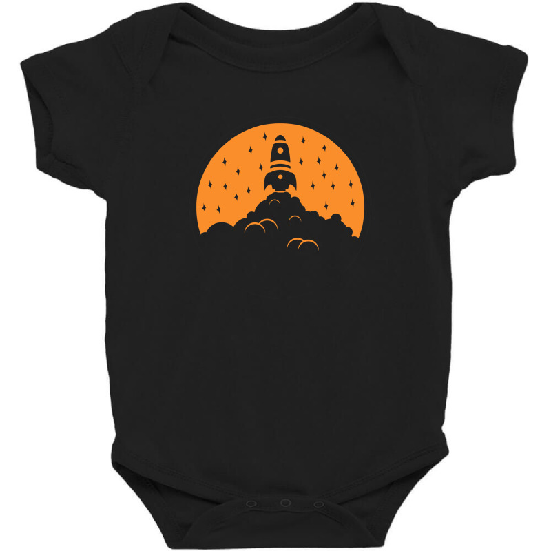 Rocket Launch Orange Baby Bodysuit | Artistshot