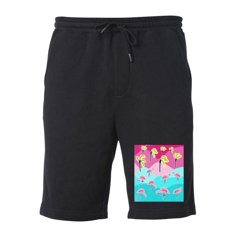 Flamingo In Paradise   Flamingo Fleece Short by lajurkananoe | Artistshot