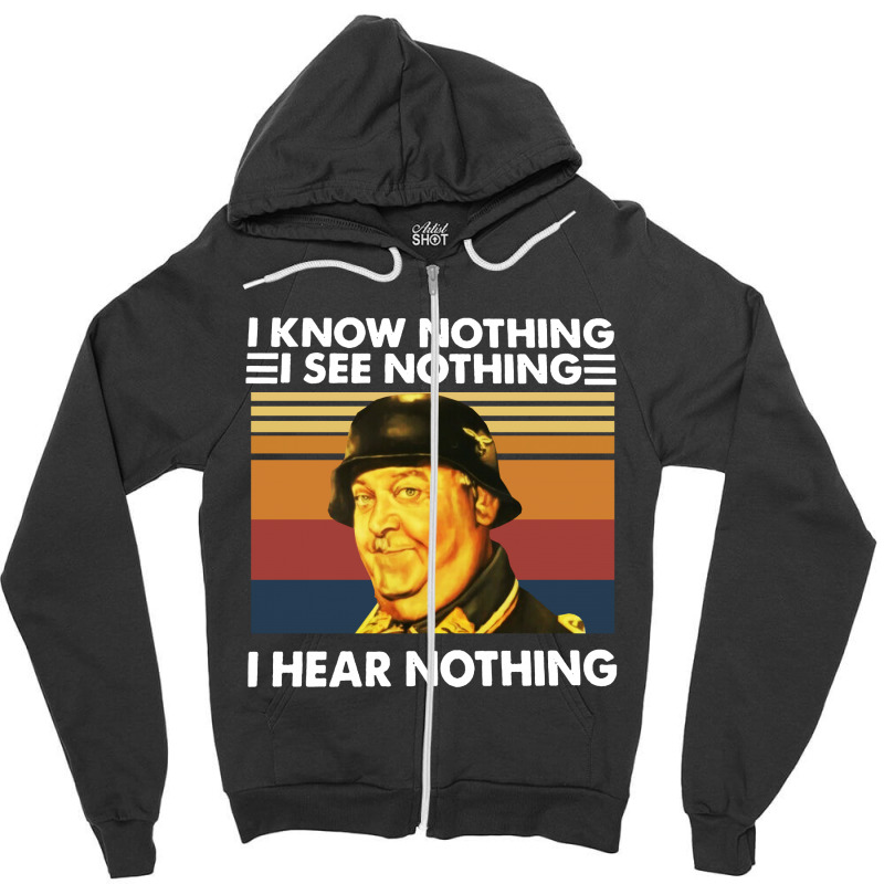Custom I Know Nothing See Nothing Hear Nothing Vintage Zipper Hoodie By ...