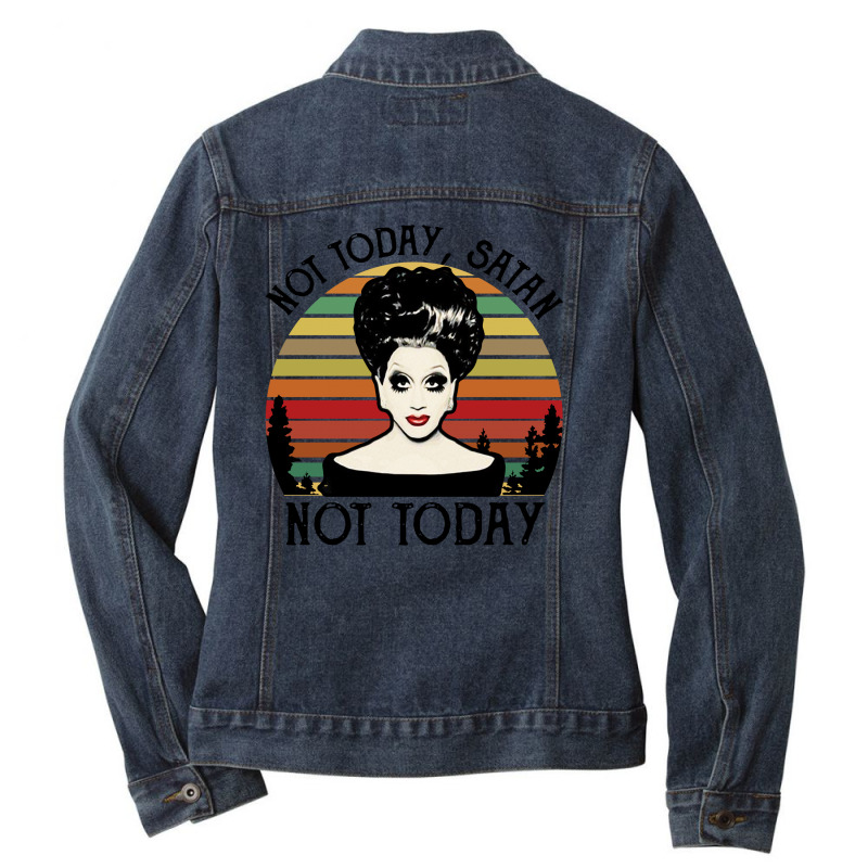 Not Today Satan Not Today Vintage Ladies Denim Jacket by Garden Store | Artistshot