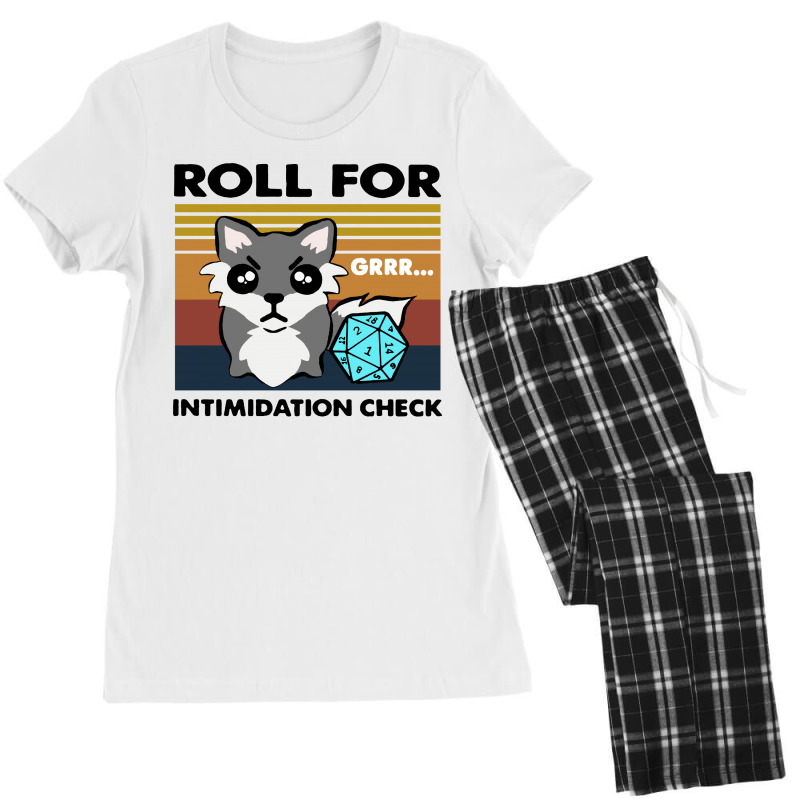 Roll For Intimidation Check Funny Vintage Women's Pajamas Set by Garden Store | Artistshot