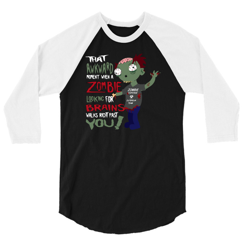 Zombie Looking For Brains 3/4 Sleeve Shirt | Artistshot