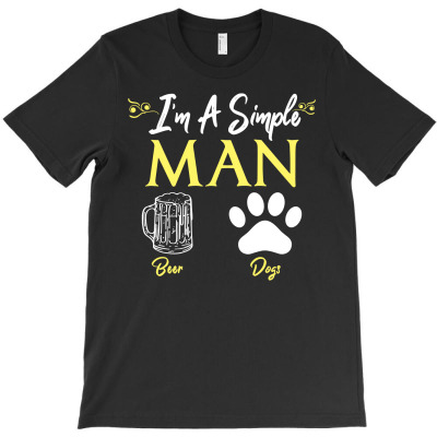 Simple Man Loves Beer & Dogs T-shirt Designed By Lili Alamin