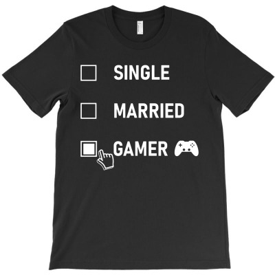 Single Married Gamer T-shirt Designed By Lili Alamin