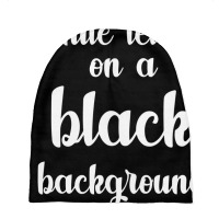 White Letters On A Black Background   Black Baby Beanies | Artistshot