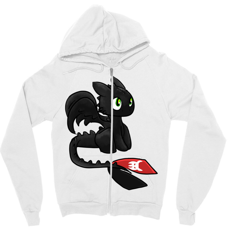 Red Tail Black Dragon Cute Zipper Hoodie | Artistshot