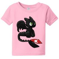 Red Tail Black Dragon Cute Baby Tee | Artistshot