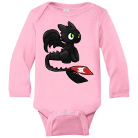 Red Tail Black Dragon Cute Long Sleeve Baby Bodysuit | Artistshot