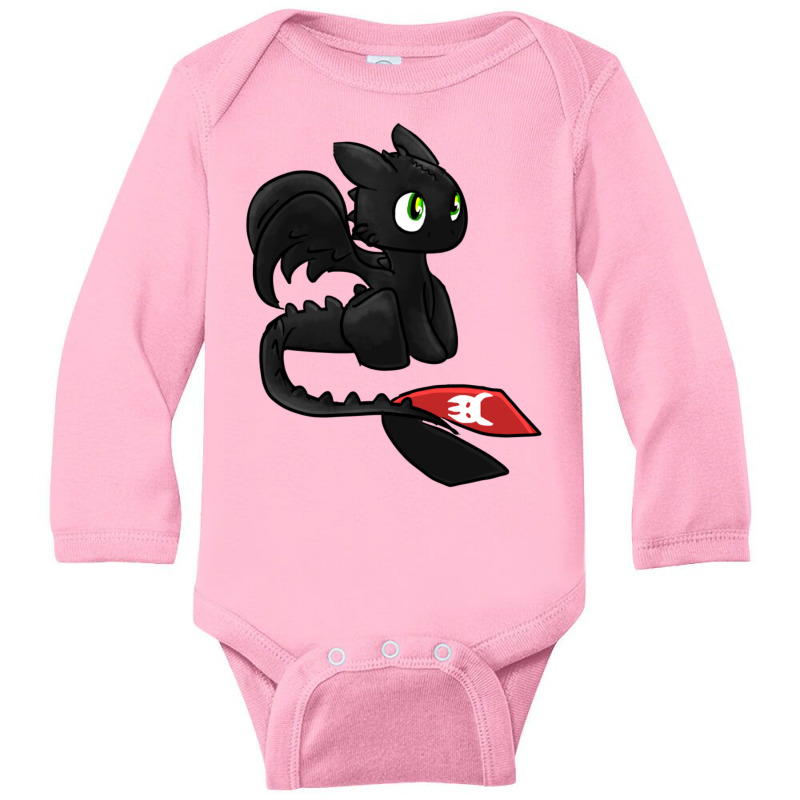 Red Tail Black Dragon Cute Long Sleeve Baby Bodysuit | Artistshot