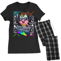 Ice Cream Dj Dance Music Turntable Hip Hop Rap House T Shirt Women's Pajamas Set | Artistshot