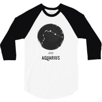 Minimal Aquarius Zodiac Sign 3/4 Sleeve Shirt | Artistshot