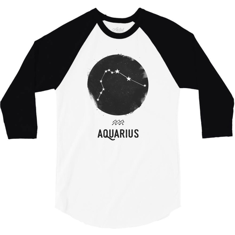 Minimal Aquarius Zodiac Sign 3/4 Sleeve Shirt | Artistshot