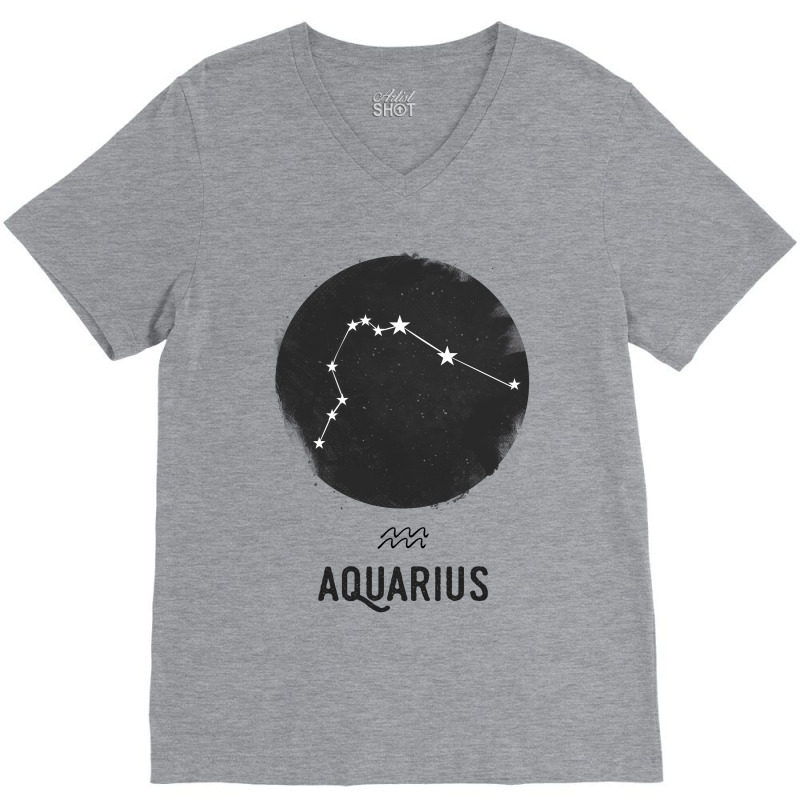 Minimal Aquarius Zodiac Sign V-neck Tee | Artistshot