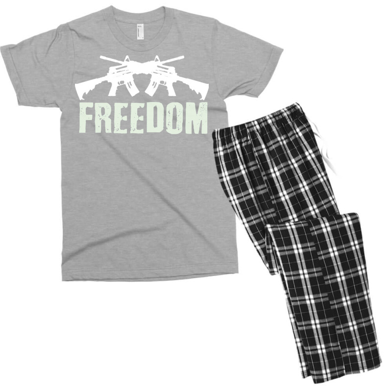 Independence Day T  Shirt Freedom Crossed M4 A1 Machine Guns For Veter Men's T-shirt Pajama Set | Artistshot