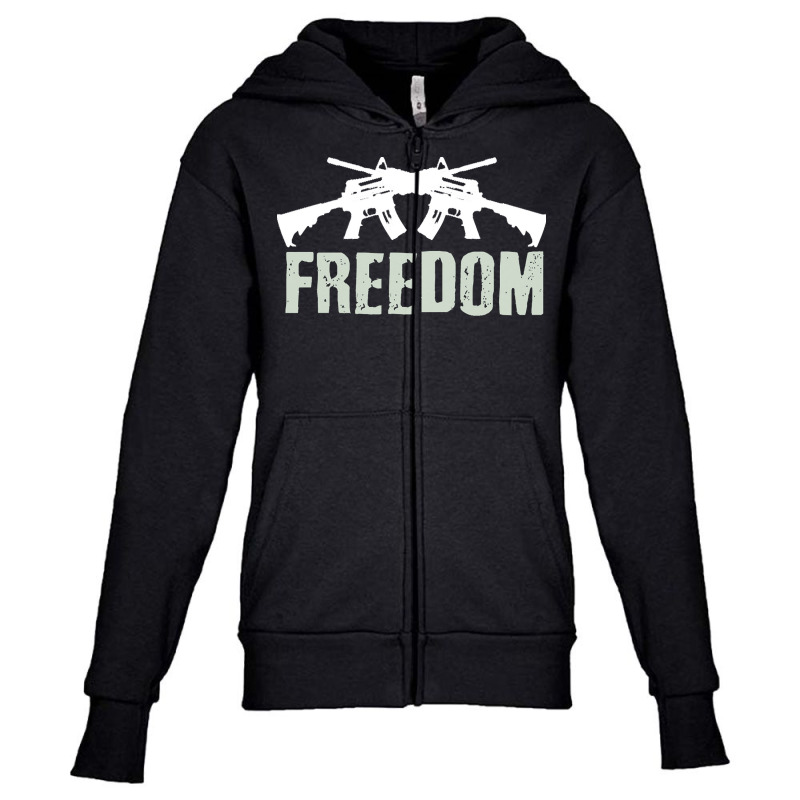 Independence Day T  Shirt Freedom Crossed M4 A1 Machine Guns For Veter Youth Zipper Hoodie | Artistshot