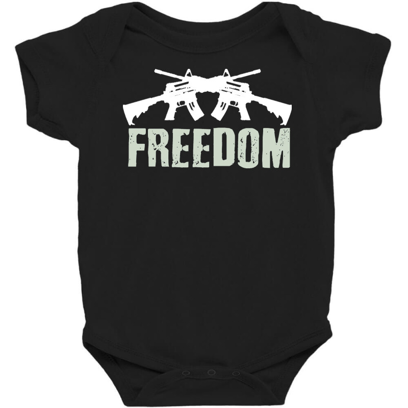 Independence Day T  Shirt Freedom Crossed M4 A1 Machine Guns For Veter Baby Bodysuit | Artistshot