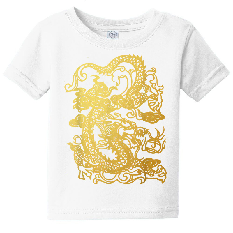 Golden Asian Chinese Japanese Korean Mythical Dragon T Shirt Baby Tee | Artistshot