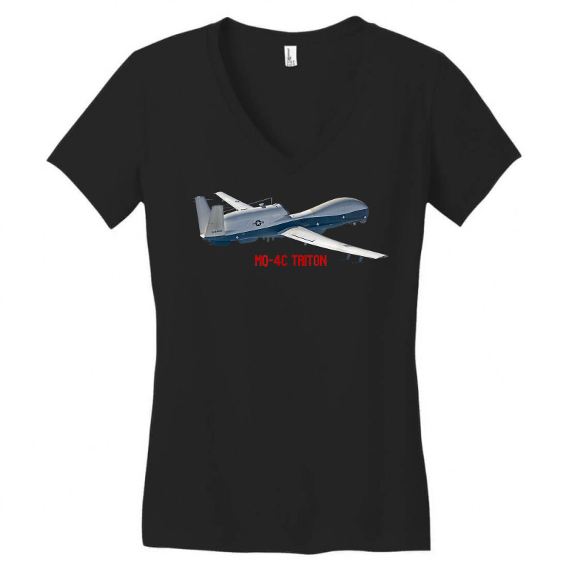 Military Aircraft Mq 4c Triton Raptor Pilot Gifts T Shirt Women's V-Neck T-Shirt by MoczoTenleigh | Artistshot