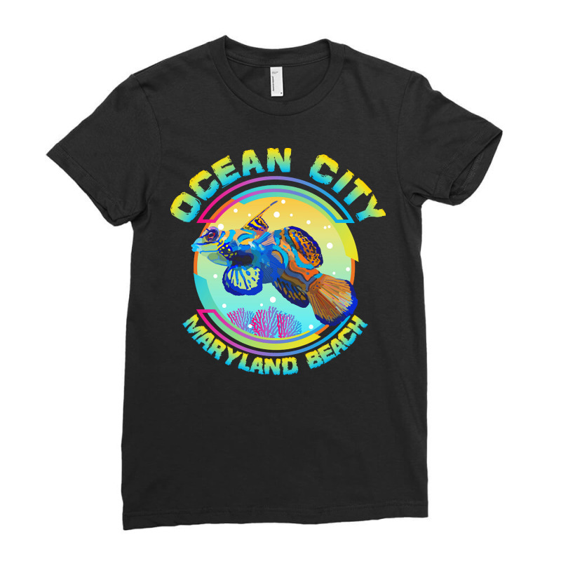 Ocean City Maryland T  Shirt Ocean City Maryland Beach, Goby Mandarin Ladies Fitted T-Shirt by osvaldo8495 | Artistshot