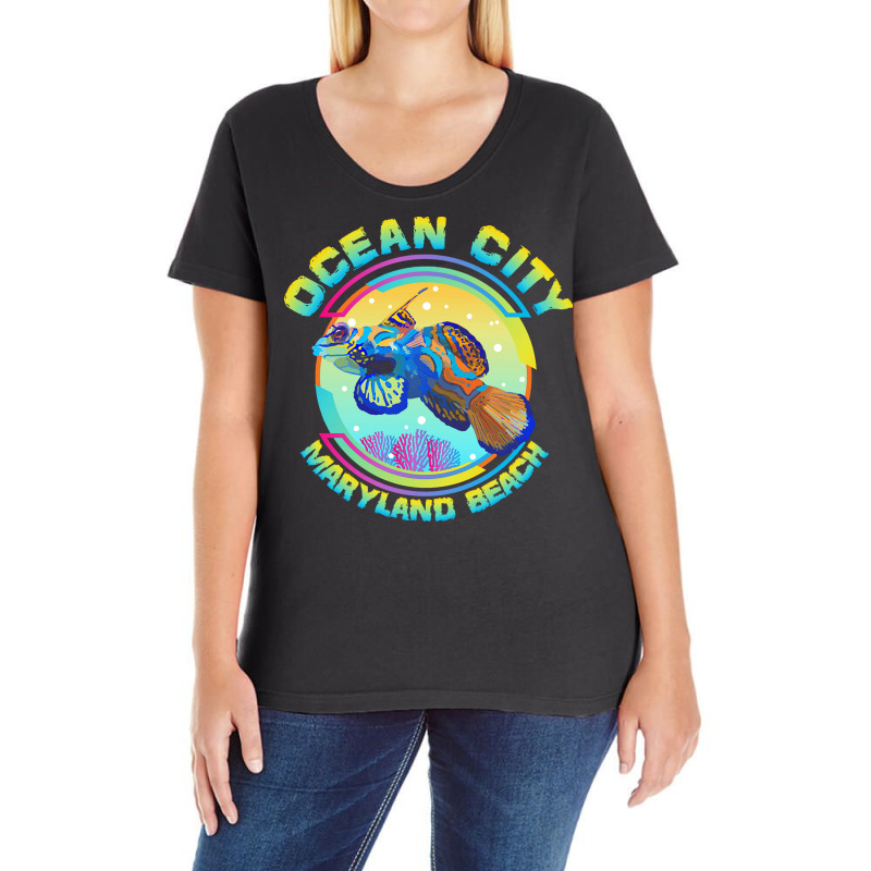 Ocean City Maryland T  Shirt Ocean City Maryland Beach, Goby Mandarin Ladies Curvy T-Shirt by osvaldo8495 | Artistshot