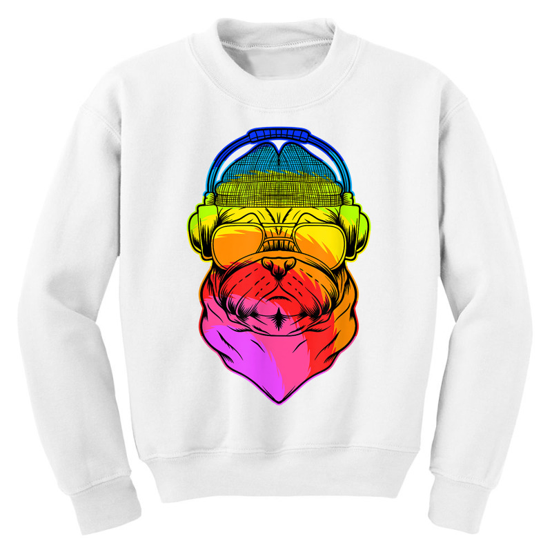 Rave Pug Edm Dog Dj Tech House Rap Hip Hop Underground T Shirt Youth Sweatshirt by sosieclaton | Artistshot