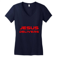 Jesus Delivers Women's V-neck T-shirt | Artistshot