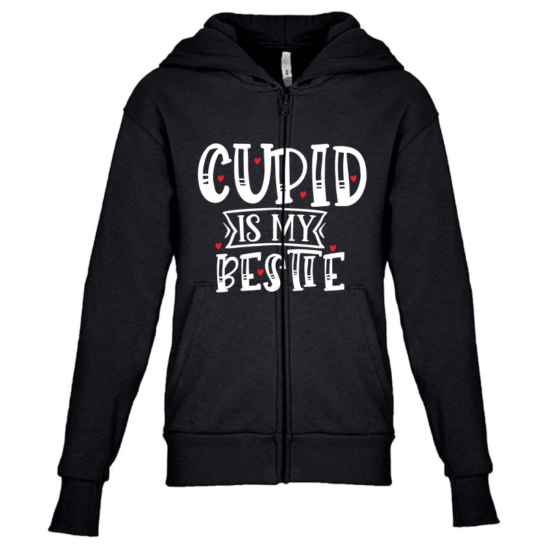 Cupid Is My Bestie Youth Zipper Hoodie by Pompoyo | Artistshot