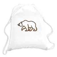 Simple Line Art Grizzly Bear Illustration Drawstring Bags | Artistshot