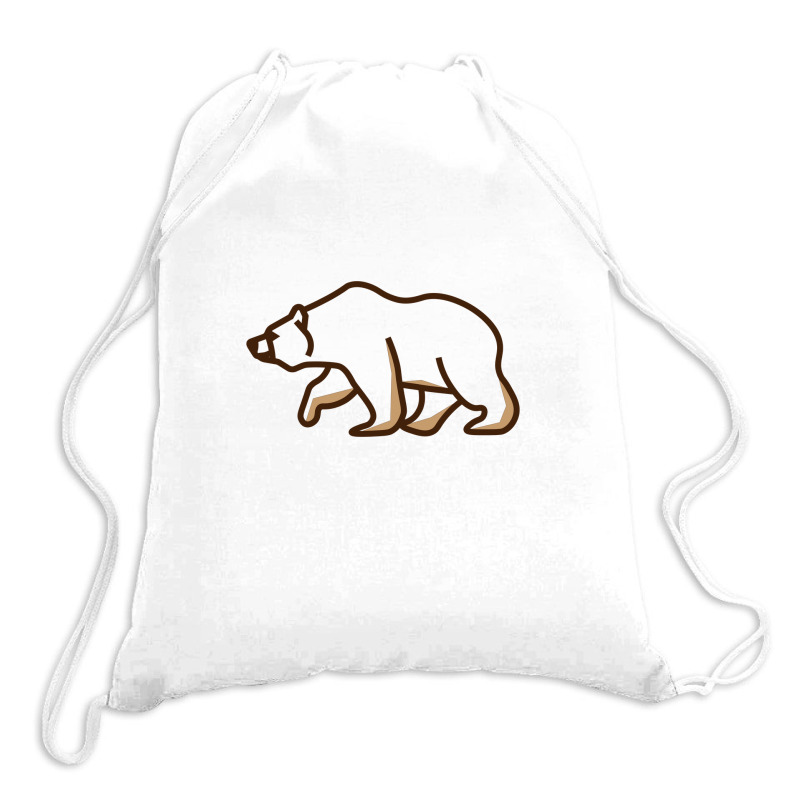 Simple Line Art Grizzly Bear Illustration Drawstring Bags | Artistshot