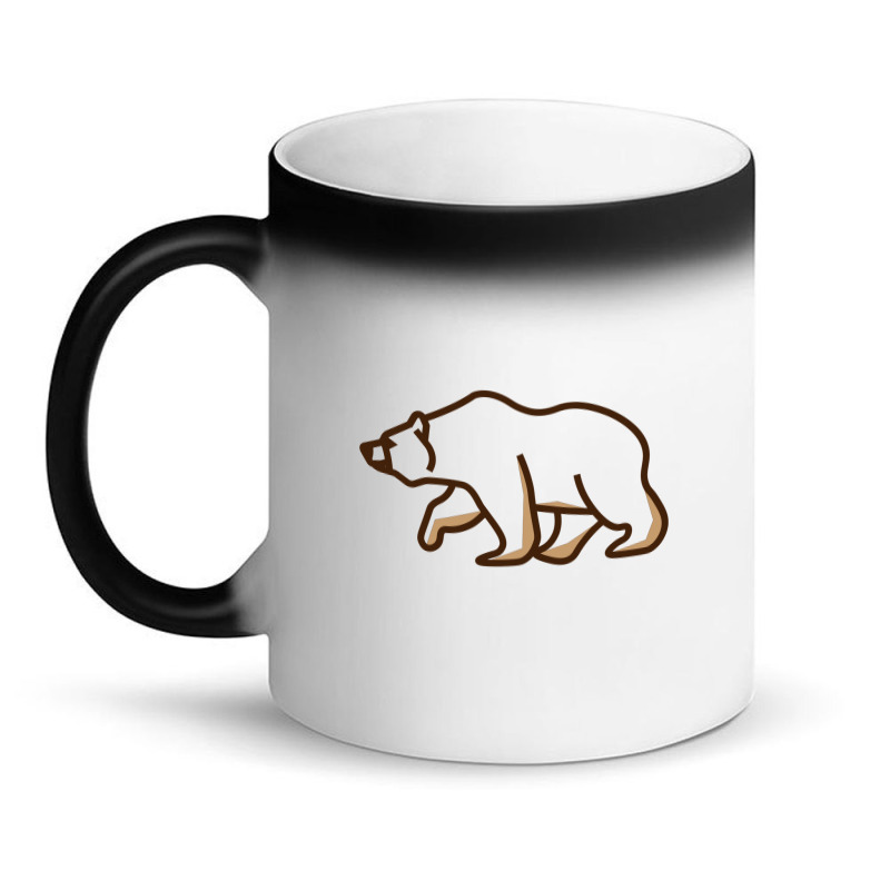 Simple Line Art Grizzly Bear Illustration Magic Mug | Artistshot