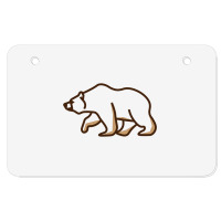 Simple Line Art Grizzly Bear Illustration Atv License Plate | Artistshot