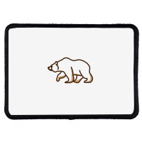 Simple Line Art Grizzly Bear Illustration Rectangle Patch | Artistshot