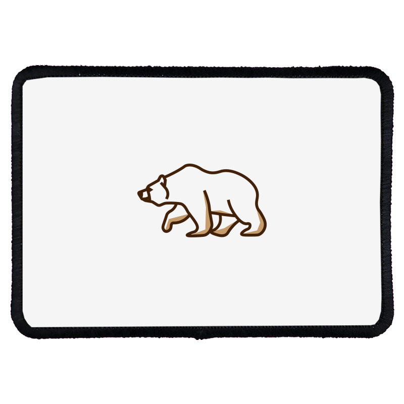 Simple Line Art Grizzly Bear Illustration Rectangle Patch | Artistshot