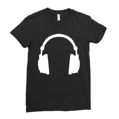 Headphone Ladies Fitted T-shirt Designed By Fahmifutri
