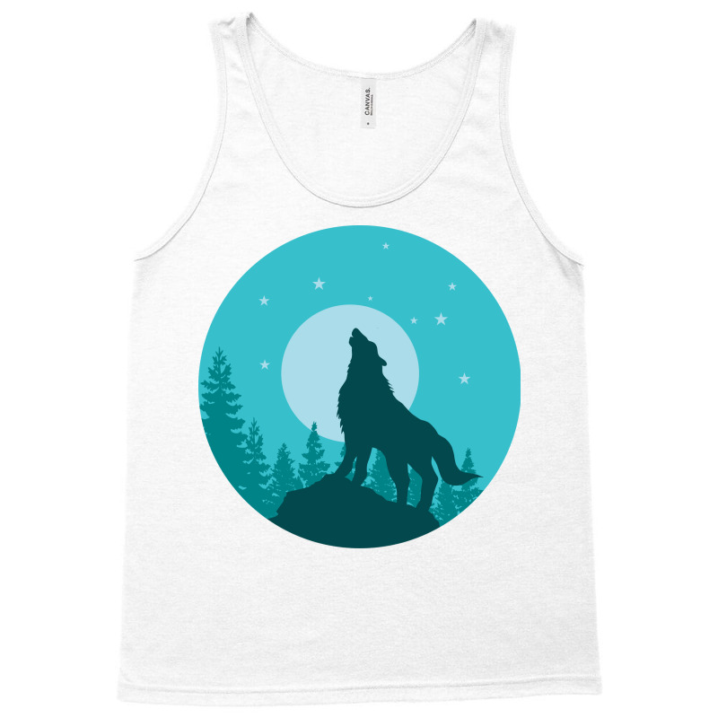 The Wolf Roars At The Full Moon Tank Top | Artistshot