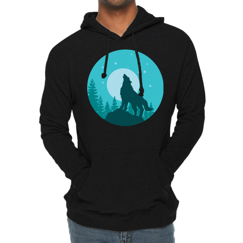 The Wolf Roars At The Full Moon Lightweight Hoodie | Artistshot