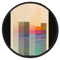 Aesthetic Vector Skyline Graphic Design Round Patch | Artistshot