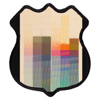 Aesthetic Vector Skyline Graphic Design Shield Patch | Artistshot