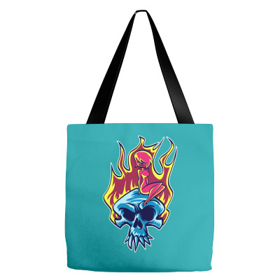 Skull On Fre Tote Bags Designed By Icang Waluyo