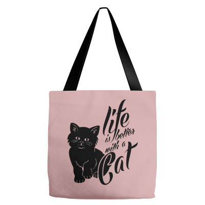 Life Is Better With A Cat Tote Bags Designed By Icang Waluyo
