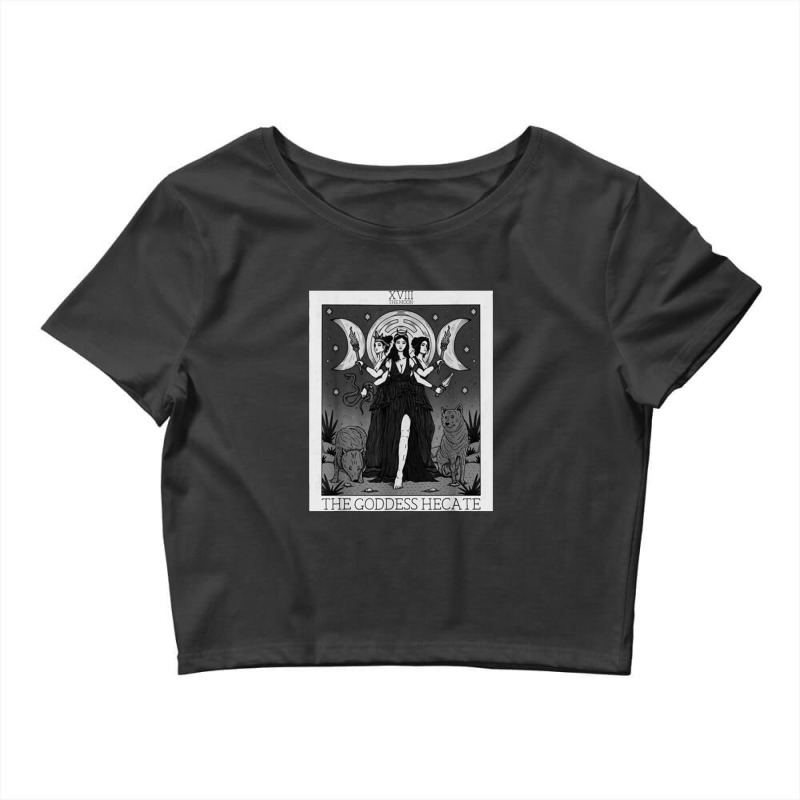 Hecate Triple Moon Goddess Hekate Wheel Witch Tarot Card Crop Top by bilbillah | Artistshot