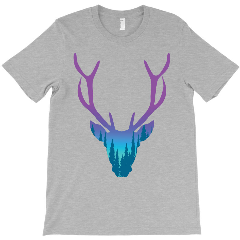 Deer With Night Forest Silhouette T-shirt | Artistshot