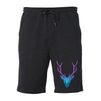 Deer With Night Forest Silhouette Fleece Short | Artistshot