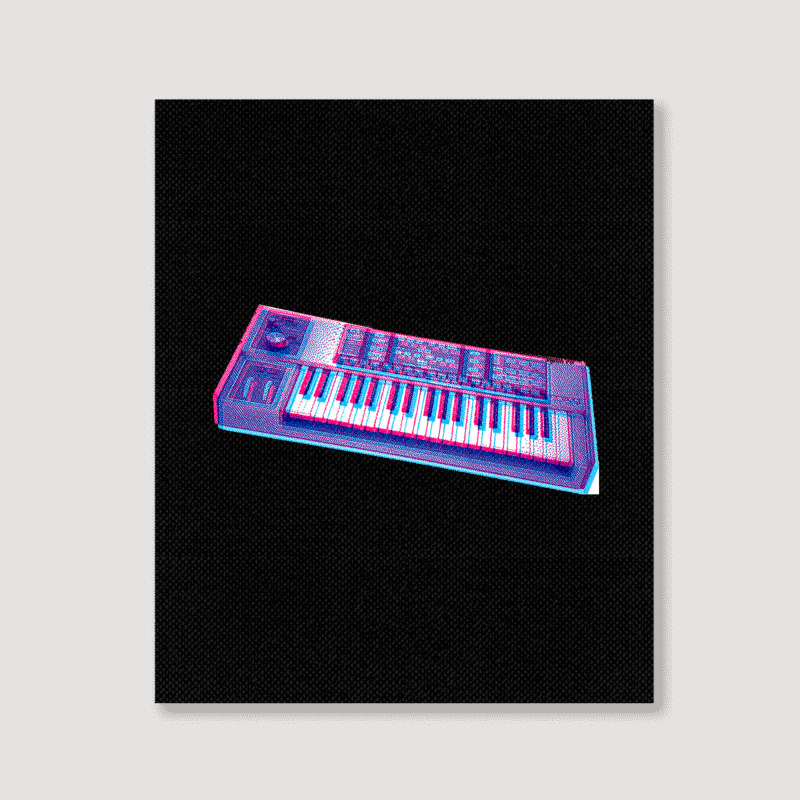 Analog Synthesizer 8bit 3d Retro Artwork Design Portrait Canvas Print | Artistshot